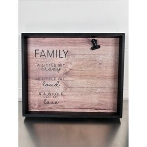 Family Crazy Loud Love Clip Photo Holder Picture Frame Wood Wall Decor